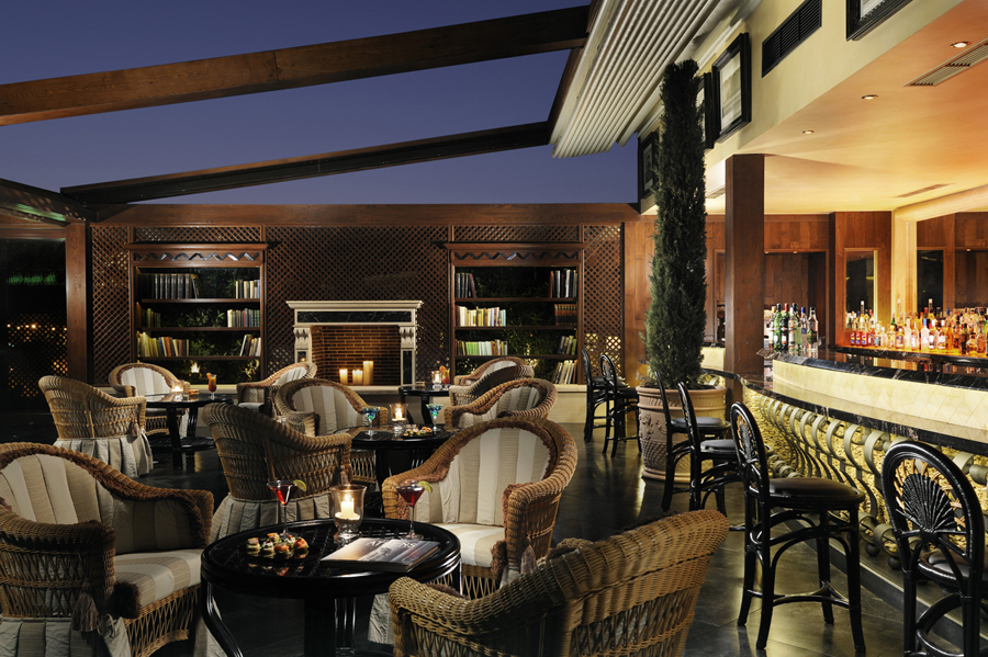 Seating and bar area at the Ioannis Roof Garden Bar